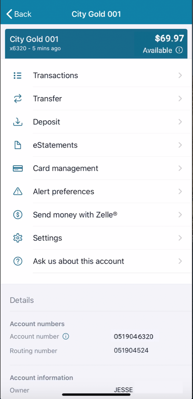 App Account Management: Screenshot 9